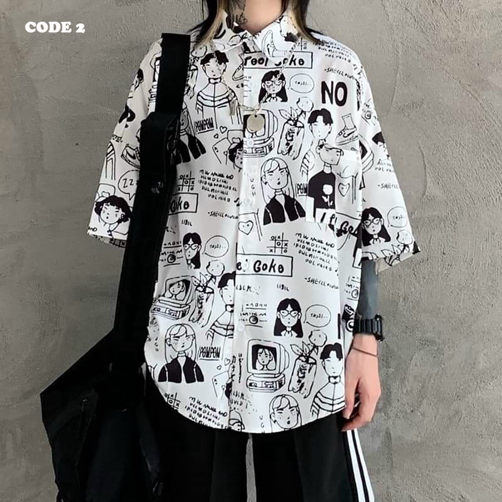 Áo Sơ Mi Nam Nữ Đẹp Tay Ngắn Form Rộng Kiểu Hàn Quốc Unisex IN 3D  - BB REAL