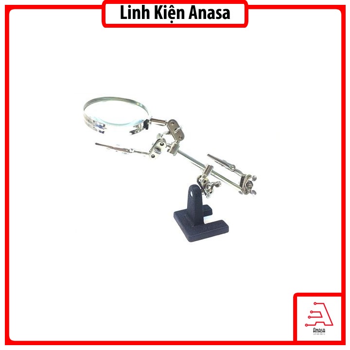 [Mã LIFEXANH03 giảm 10% đơn 500K] Đế Kẹp Linh Kiện, Kẹp Mạch Hàn Kèm Kính Lúp Siêu Đỉnh