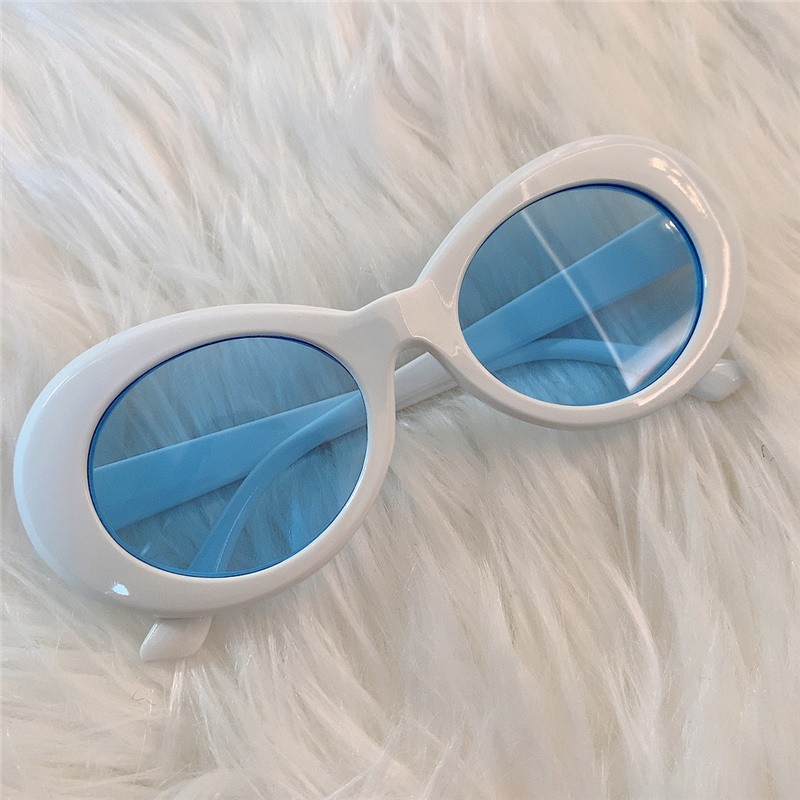 Blue European And American Retro Cat-Eye Thunderbolt Sunglasses Sand Sculpture Bungee Glasses Photo Couple Triangle Roun