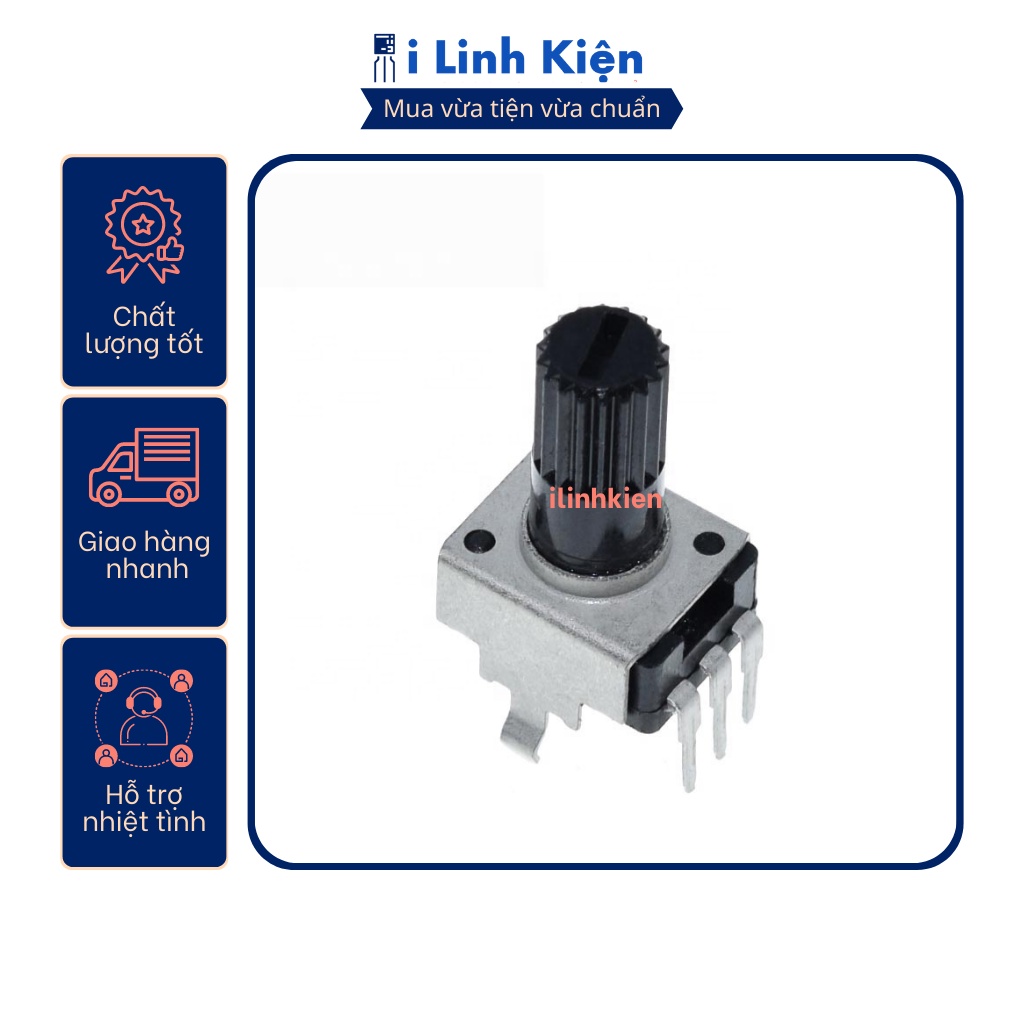 Chiết áp đơn RV09 3 chân đứng 1K - 100K chất lượng tốt