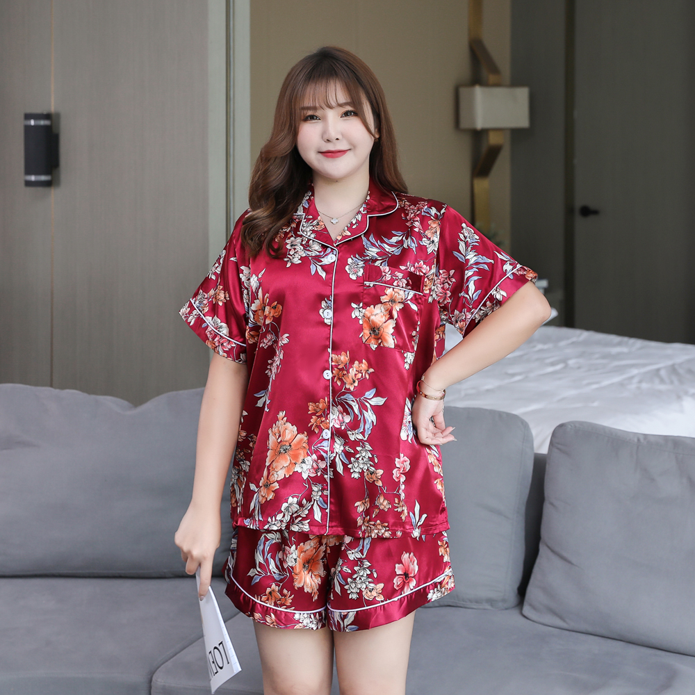Bộ Đồ Ngủ Lụa Bóng Size Xl-5Xl Cho Nữ Từ 60-175kg