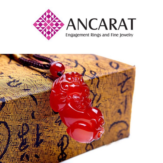 Mặt Dây Chuyền [ANCARAT] Tỳ Hưu Mã Não Đỏ - Tặng Kèm Dây Đeo