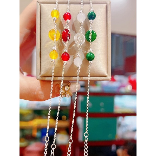 Vòng tay bạc ta phối đồng điếu cẩm thach