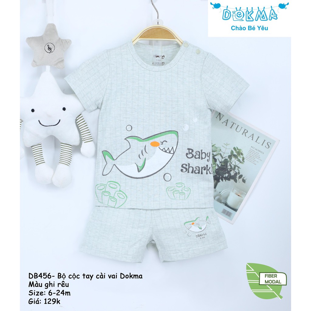 [Chính Hãng] Bộ áo raglan cộc tay quần đùi cotton họa tiết trẻ em DMB394 Dokma