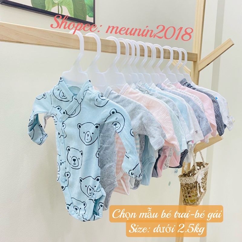 Body chip vạt chéo sang sịn cho bé sinh non thiếu tháng nhẹ cân chất cotton (size: dưới 2.5kg)