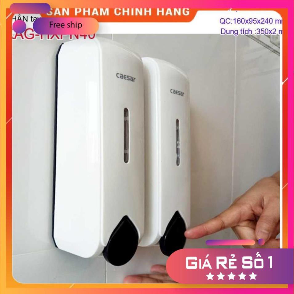 Hộp đựng xà phòng đôi Caesar Q832, hộp nhấn xà phòng đựng sữa tắm, dầu gội đầu Trắng-White