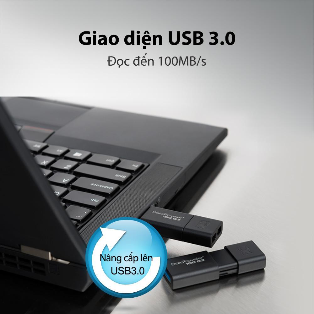 USB 3.0 Kingston DT100G3 64GB tốc độ upto 100MB/s - Hãng phân phối chính thức