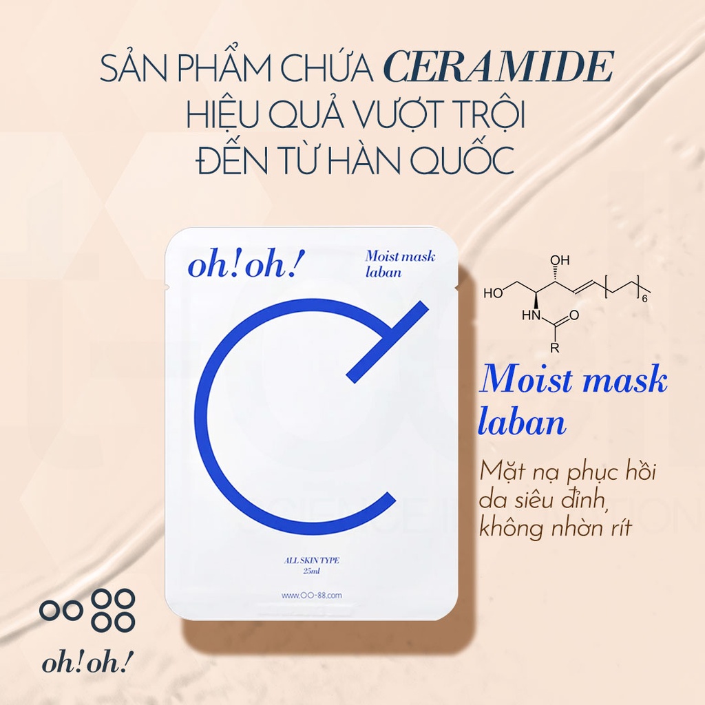 Mặt Nạ Ceramide Phục Hồi Da oh!oh! Moist mask : laban  ohoh oh oh