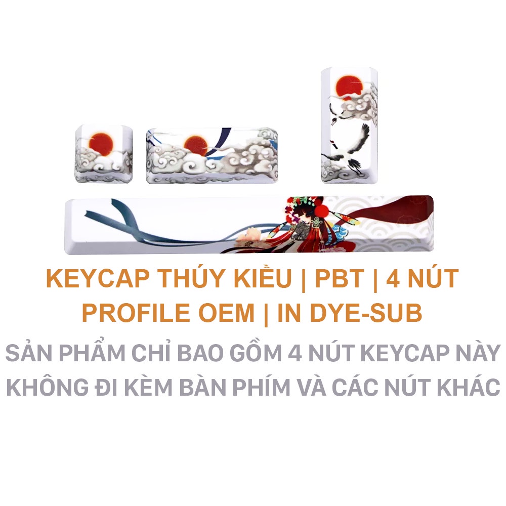 Keycap nhựa PBT cao cấp Profile OEM, in Dye-Sub 6.25U nút Space Bar + Enter + ESC