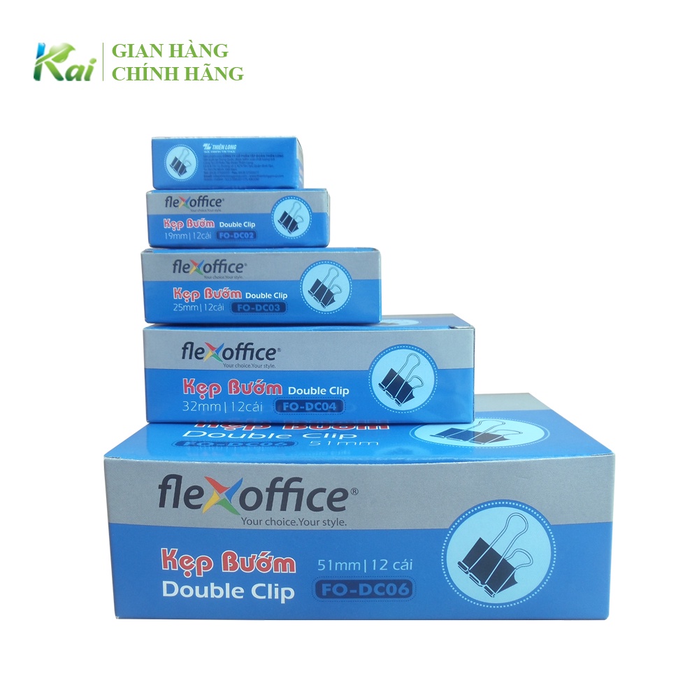 1 hộp (12 cái) KẸP BƯỚM cỡ trung, THIÊN LONG 25mm F0-DC03, HÀNG CHÍNH HÃNG, GIÁ SỈ, GIAO NHANH