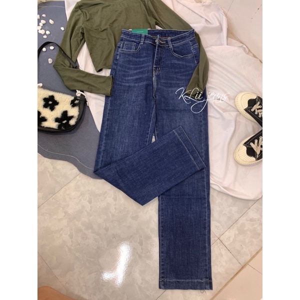 Quần jeans Ống Đứng lai 3 phân dài  96cm Lên dáng chanh xả