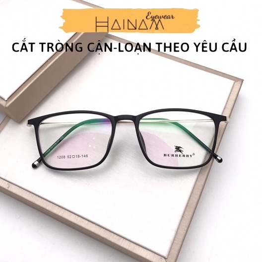 Kính Cận Nam Nữ Mắt Vuông, mảnh nhẹ, Dẻo BBR1208