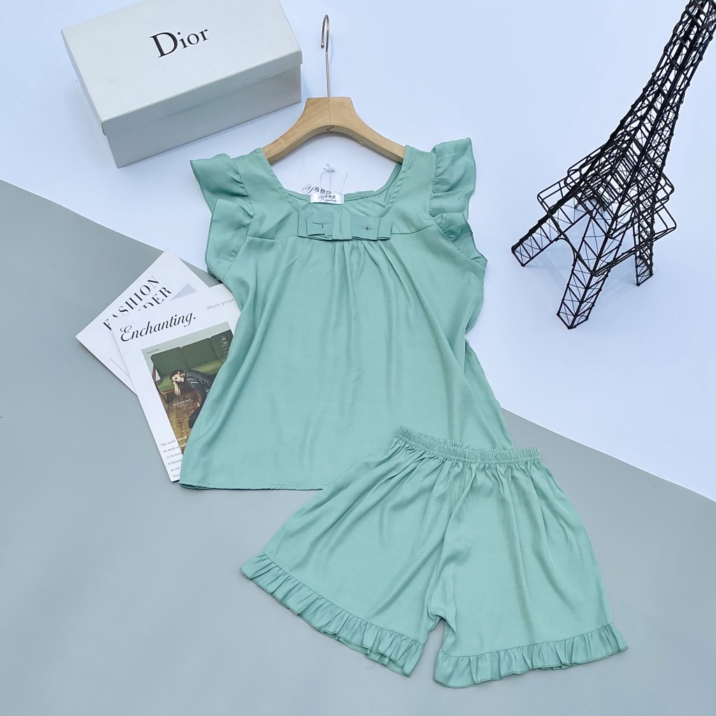 Đồ Ngủ Nữ Bộ Mặc Nhà Đũi Mùa Hè Dễ Thương Chất Mát Quần Đùi PINK STORE