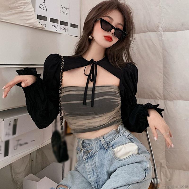 Bộ áo ống kèm khăn choàng thiết kế thời trang độc đáo cho nữ | BigBuy360 - bigbuy360.vn