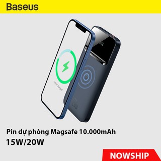 Pin dự phòng BASEUS Magnetic Wireless 20W max tích hợp sạc không dây nam châm 15W cho iPhone 12, Airpods
