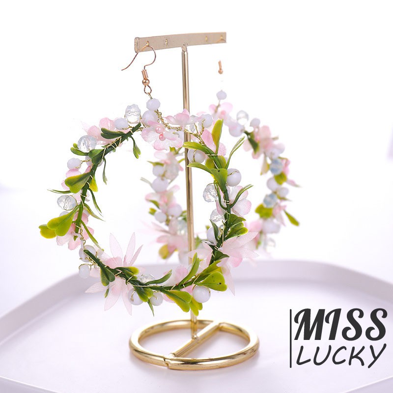 Khuyên tai vòng hoa phong cách Hàn Quốc thời trang cho nữ