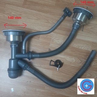 Bộ xi phông chậu rửa bát 2 hố - xi phông đôi chống mùi hôi