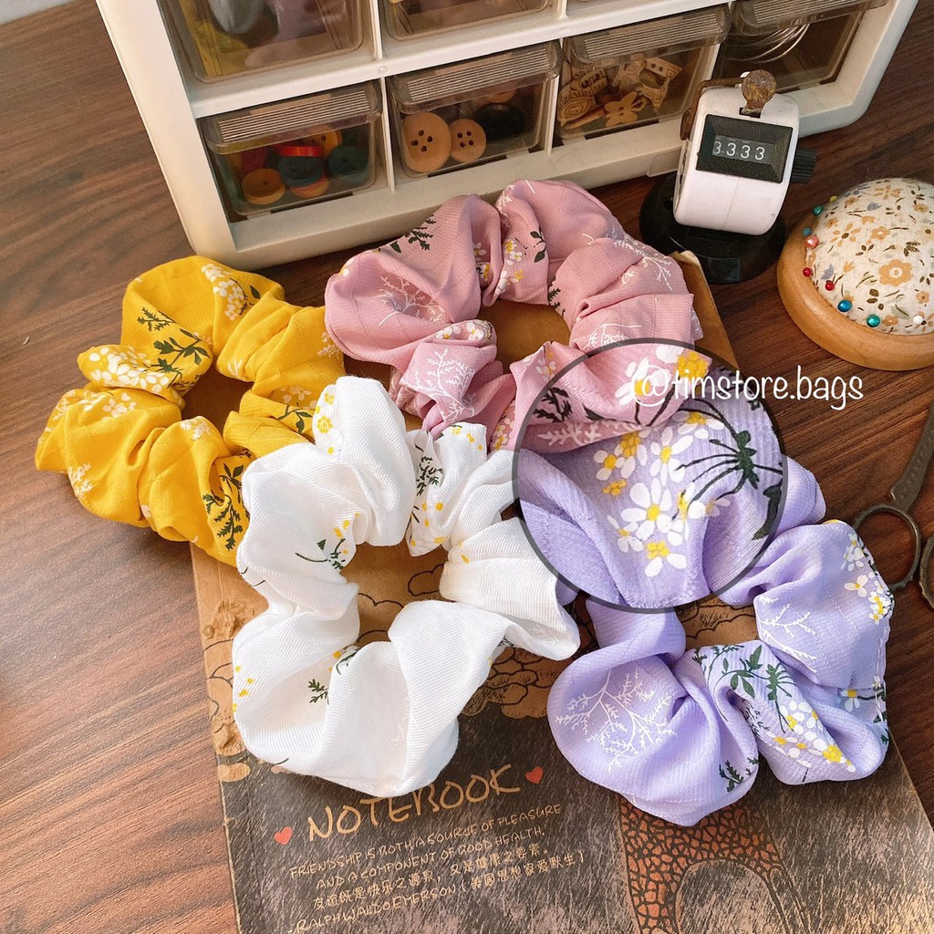 {Ảnh thật} SCRUNCHIES CỘT TÓC VẢI HỌA TIẾT M21- THỜI TRANG NỮ XINH XẮN