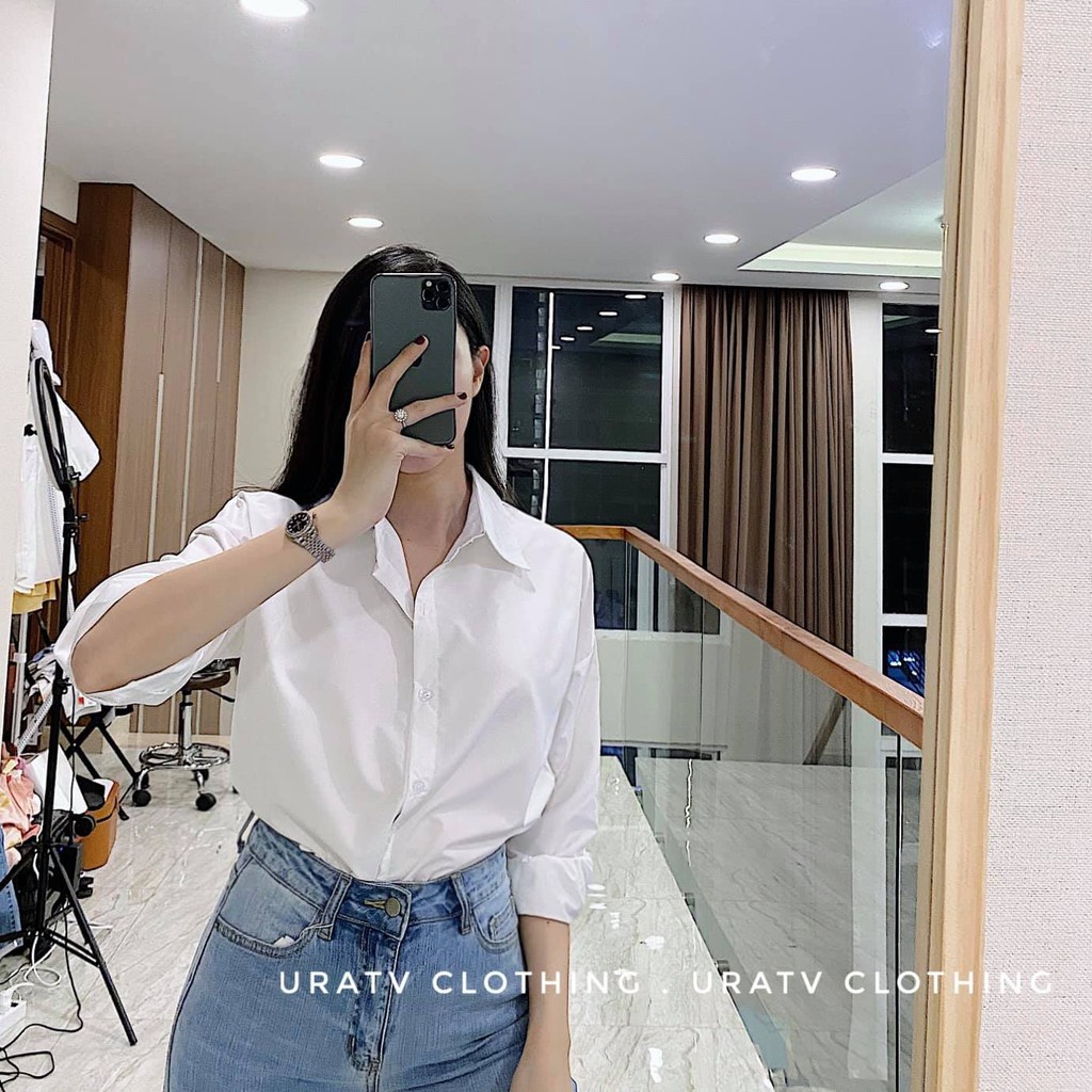 [FREESHIP - ẢNH CHÍNH CHỦ] Áo SƠ MI trắng tay dài VẠT BẦU ZR 195