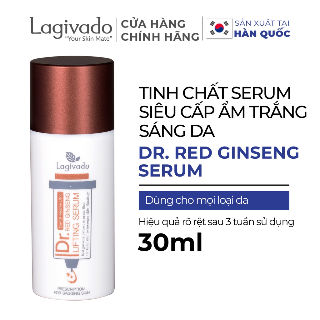 Serum dưỡng trắng da Hồng Sâm Hàn Quốc Lagivado siêu cấp ẩm, trẻ hóa da Dr. Red Ginseng Lifting Serum 30 ml