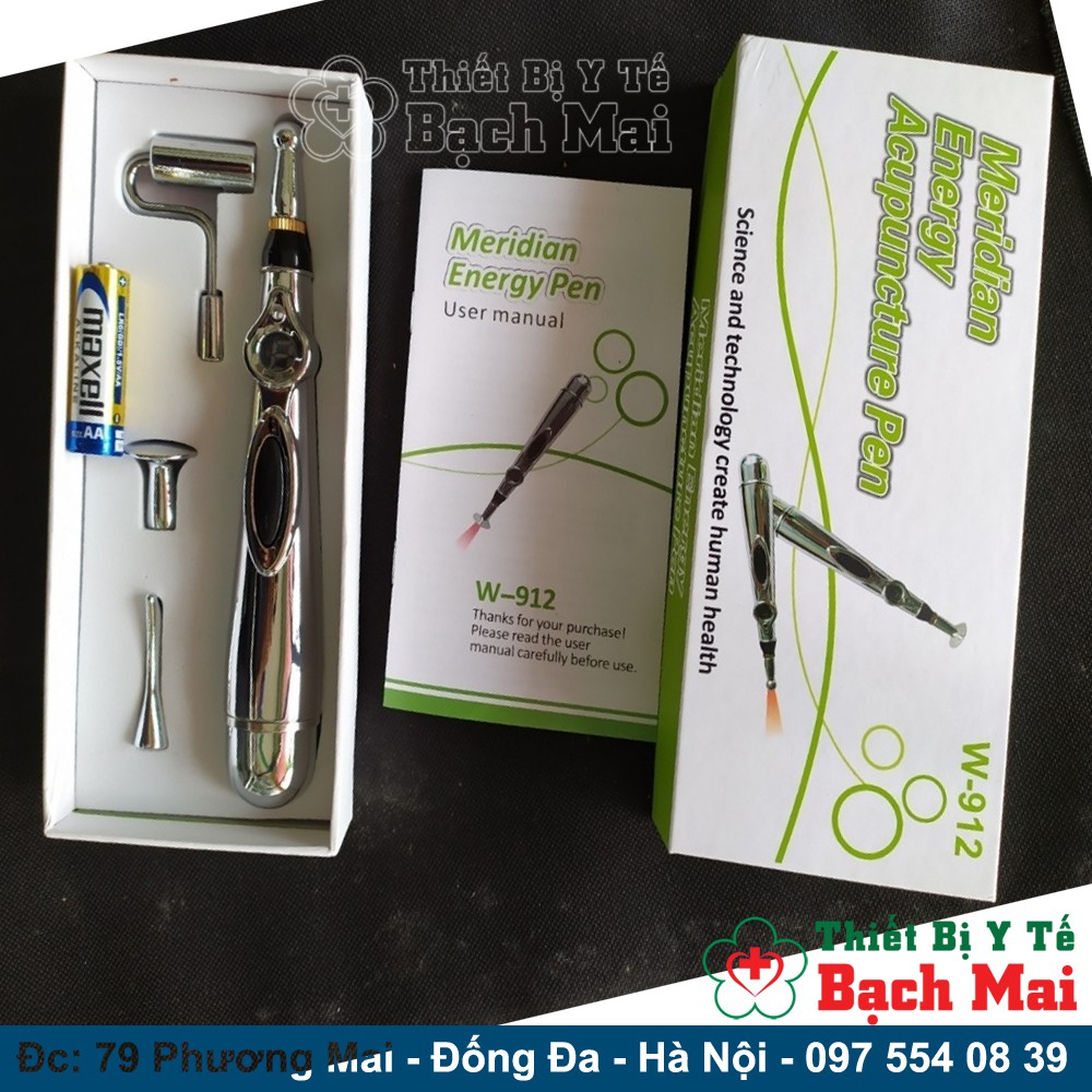 Bút Xung Điện Dò Huyệt, Laze Cao Cấp 5 Đầu Dò DR PEN W-912