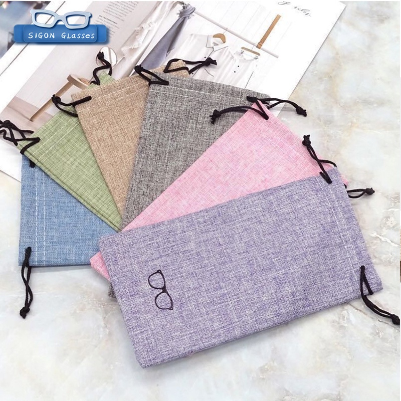 Túi Dây Rút Vải Lanh Đựng Mắt Kính Màu Sắc Đa Dạng