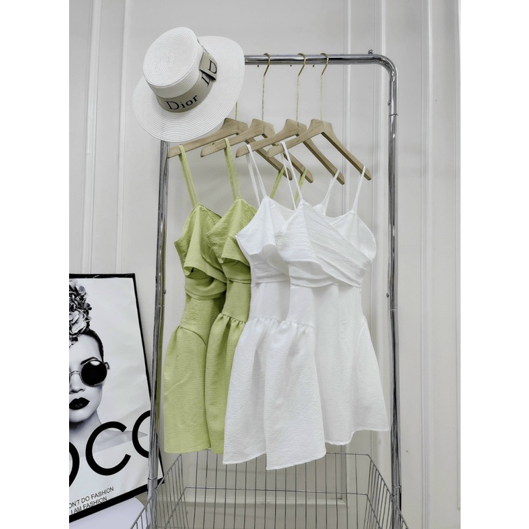 (Free Ship) Váy Hai Dây Xốp Hạt Cổ Chéo Siêu Cháy Hàng UP Valetina Shop