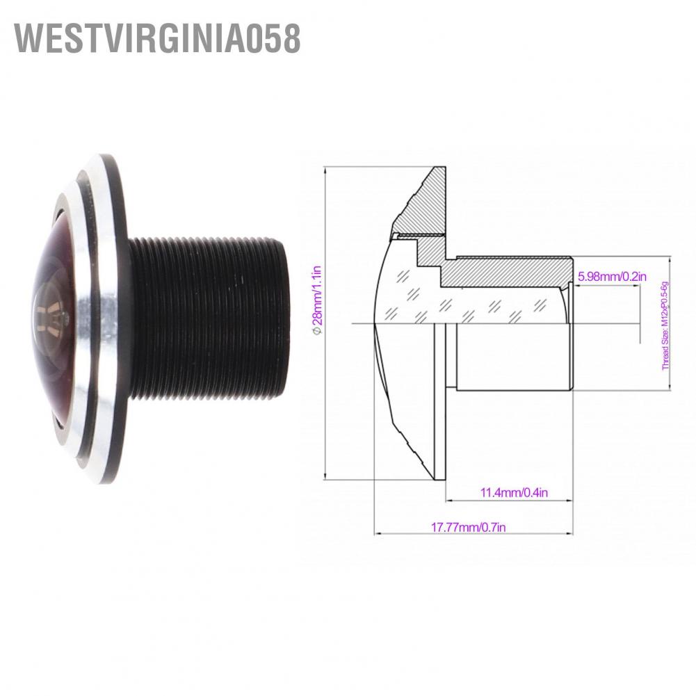 Có thể bán buôn Ống kính mắt cá 5MP Độ nét cao Tiêu cự 1.8mm Khẩu độ cố định Hợp kim nhôm cho camera CCTV Westvirginia058 Hàng giao ngay