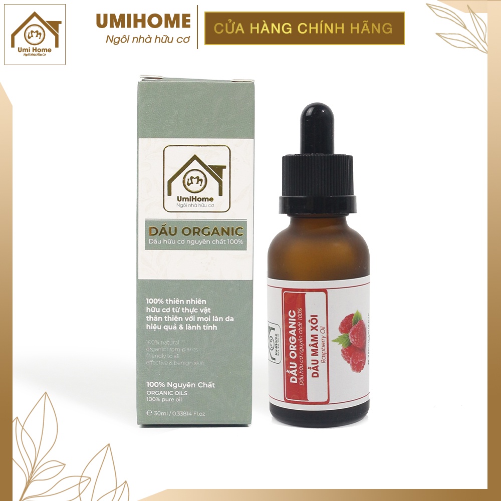 Dầu Mâm Xôi bổ sung collagen, chống nắng bảo vệ da hữu cơ UMIHOME nguyên chất | Raspberry oil 100% Organic 30ML