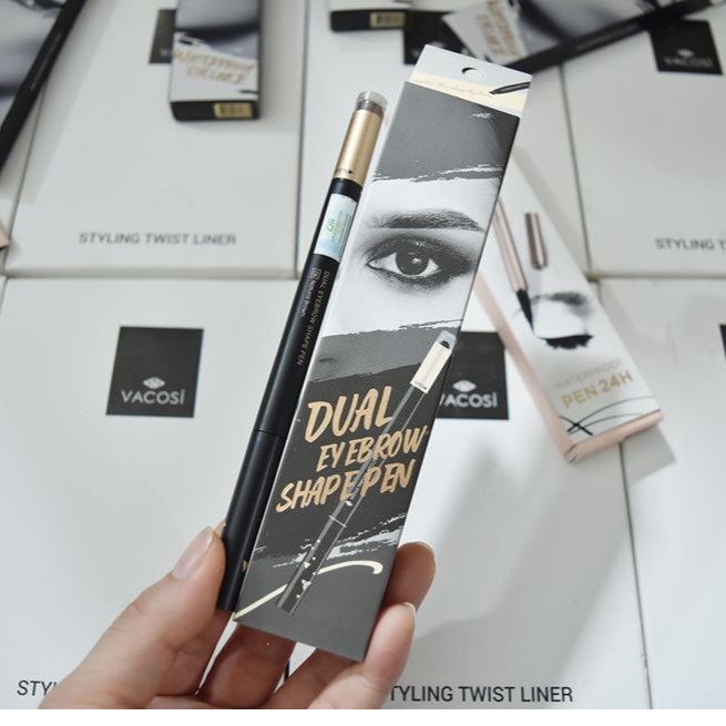 Chì Kẻ Mày Định Hình Đa Năng Vacosi Dual Eyebrow Shape Pen