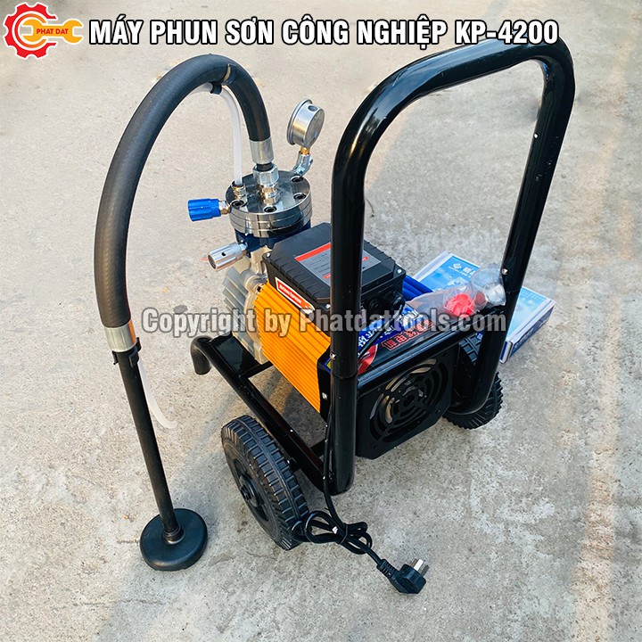 Máy Phun Sơn Công Nghiệp KP-4200-Công Suất Lớn 4200W-Đầy Đủ Phụ Kiện-Dây Áp Lực 20m-Bảo Hành 6 Tháng