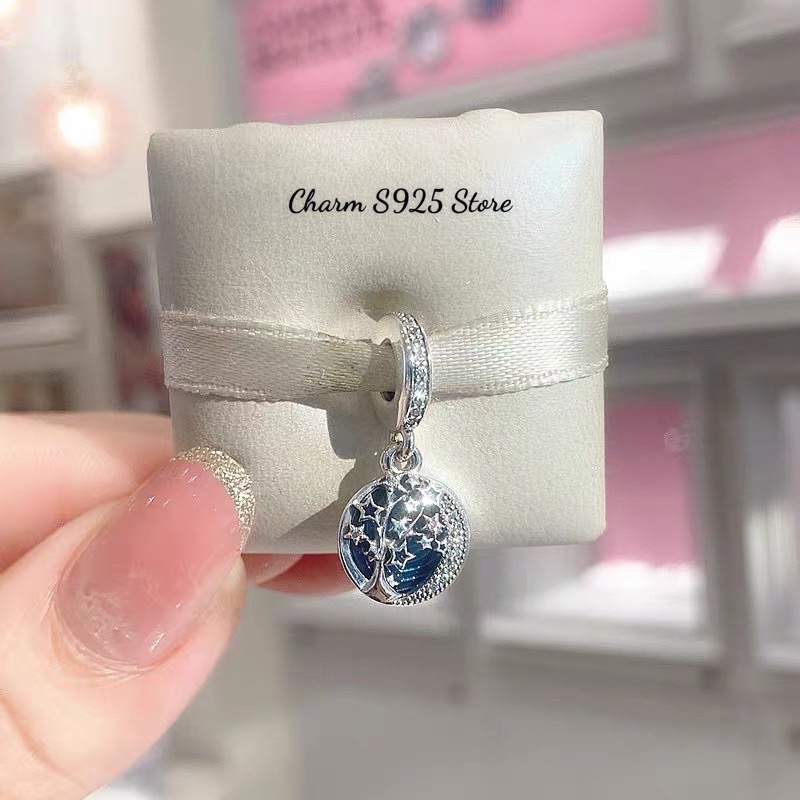 charm pan treo cây sao đính đá trắng bạc s925 cao cấp