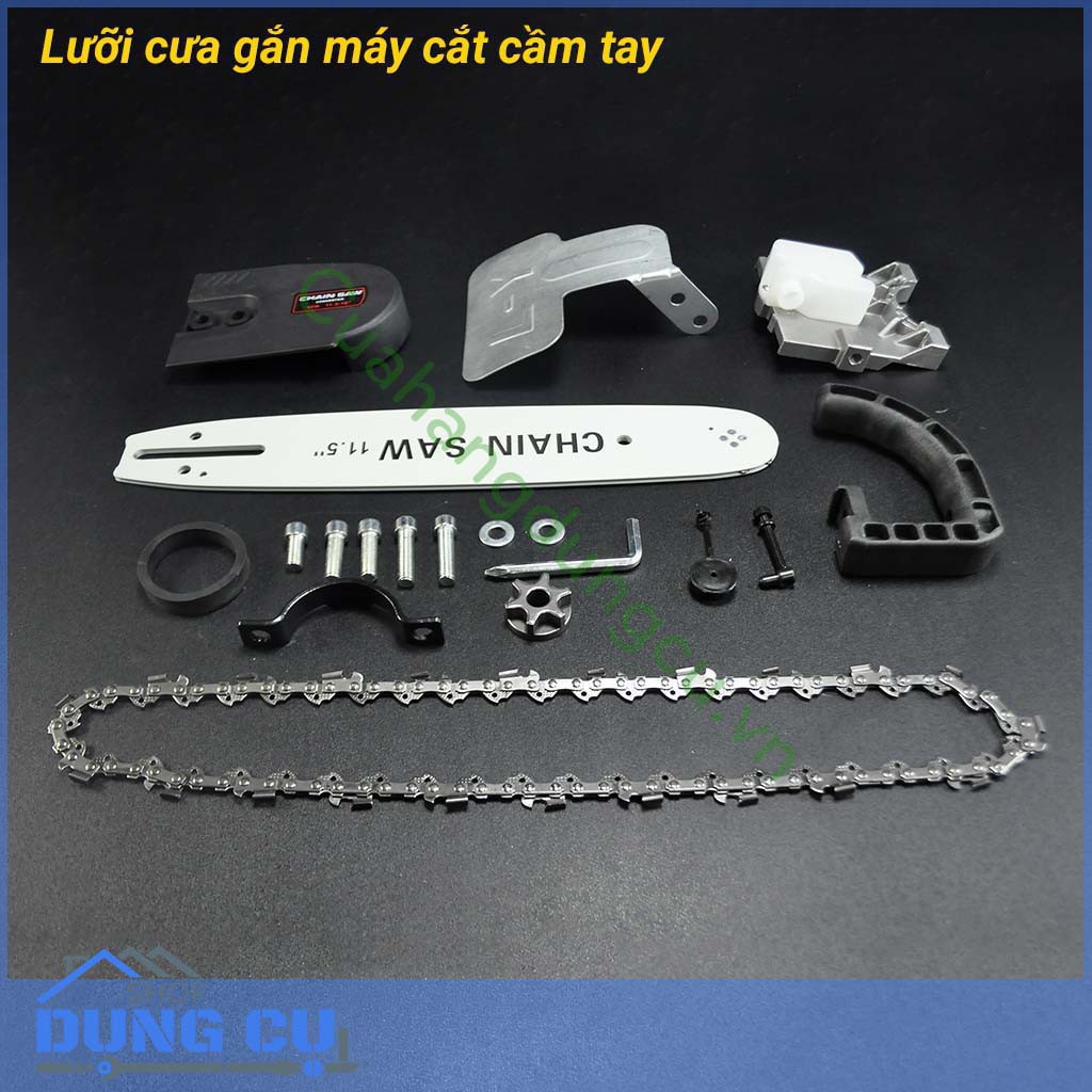 Cưa xích gắn máy - tra nhớt tự động- chẳn bảo vệ bằng sắt