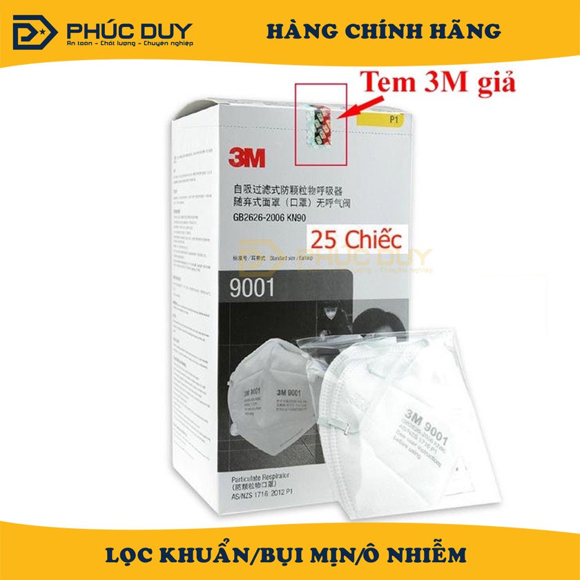 KHẨU TRANG 3M 9001 CHÍNH HÃNG CHỐNG BỤI MỊN PM2.5