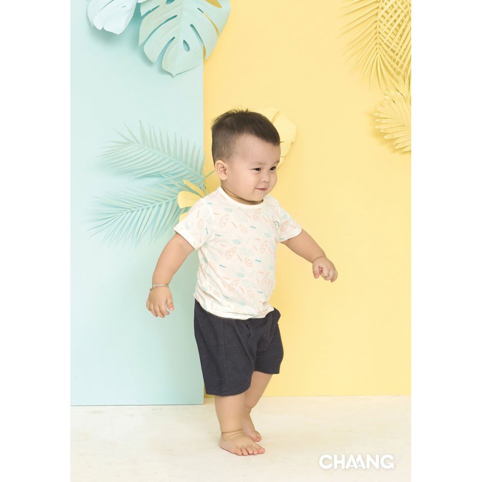 [CHÍNH HÃNG] Bộ áo cộc tay quần đùi bé trai, bé gái họa tiết Chaang - 2 màu