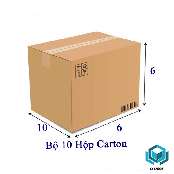 Bộ 10 Hộp Carton 10x6x6 Cm Thùng Carton Giá rẻ