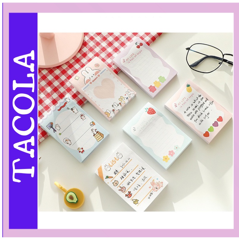 Giấy ghi chú hoạt hình TACOLA, giấy note 80 tờ nhiều mẫu dễ thương N03