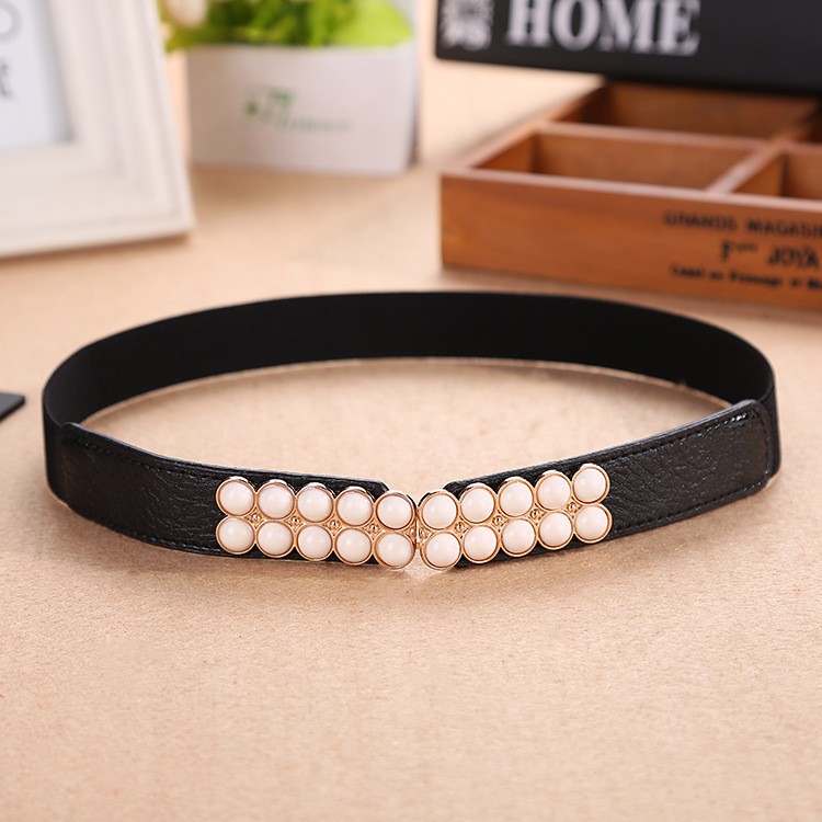 Thắt lưng thun khóa giả trân châu