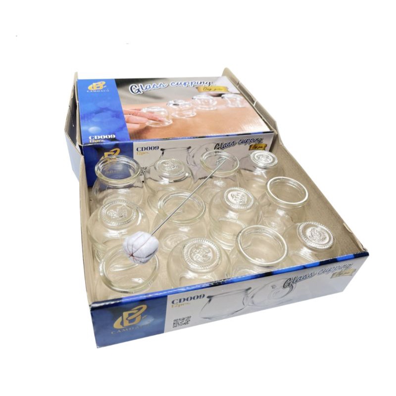 Bộ 12 Ống Thủy Tinh Giác Hơi (Tặng Kèm Cây Mồi Lửa)