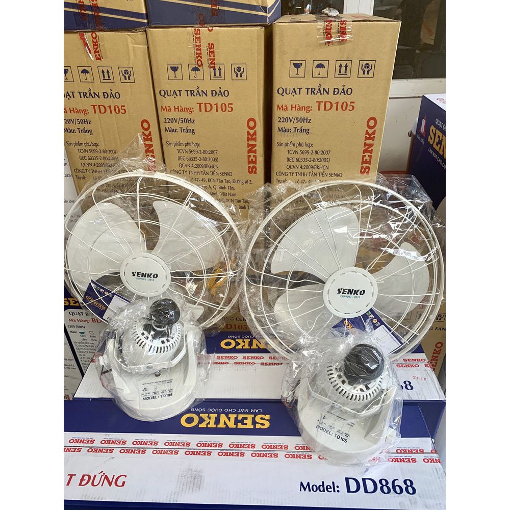 Quạt Đảo Trần Senko TD105 có hộp số - HÀNG CHÍNH HÃNG BH 24 THÁNG