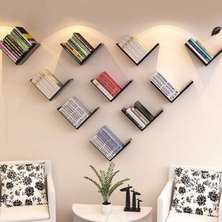 Kệ gỗ trang trí treo tường chữ V 20x20x15