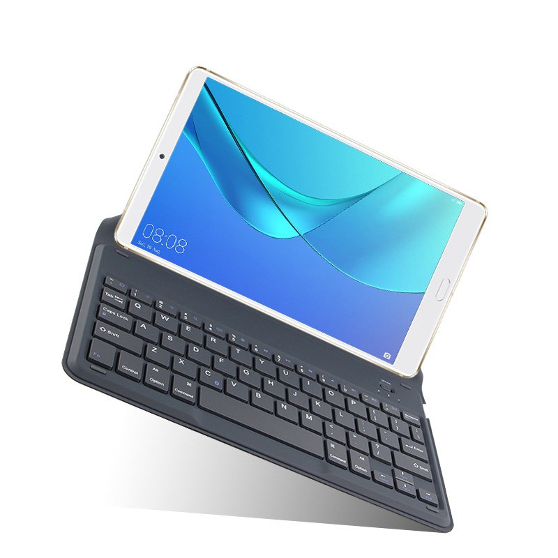 Bàn phím Bluetooth không dây kèm bao da cho điện thoại, máy tính bảng, iPad Aturos KC10 (Màu xanh xám)