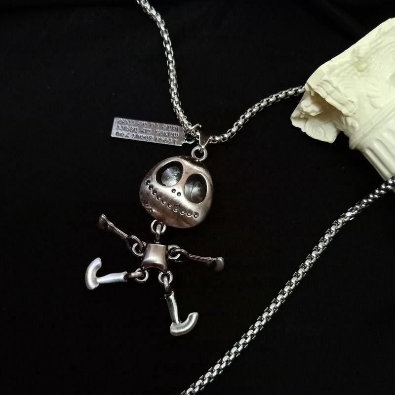 Dây Chuyền Thép Titan Mặt Người Ngoài Hành Tinh Phong Cách Hip Hop Hàn Quốc 23088