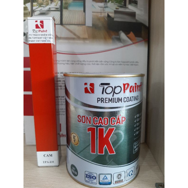 Sơn sắt mạ kẽm Toppaint lonn800gr - Màu cam 231