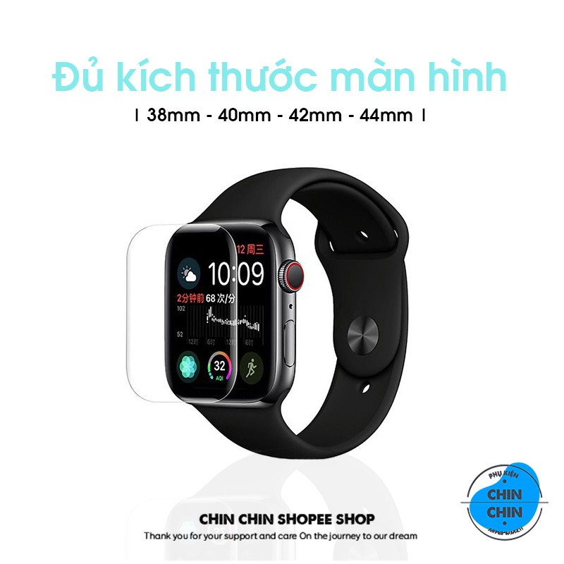 Miếng Dán Skin PPF Màn Hình Cho Apple Watch Chống Xước Màn Hình Tự Phục Hồi Vết Xước Đủ Size 38mm 40mm 42mm 44mm