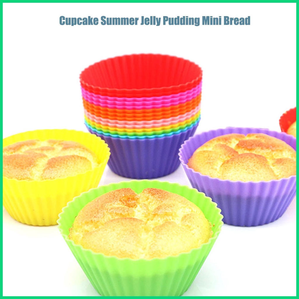 Set 11 Cốc Làm Bánh Muffin Bằng Silicone Chống Dính Tái Sử Dụng Được