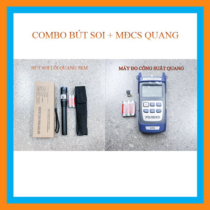 Combo Máy đo công suất + Bút soi quang 5km (>1Mw)