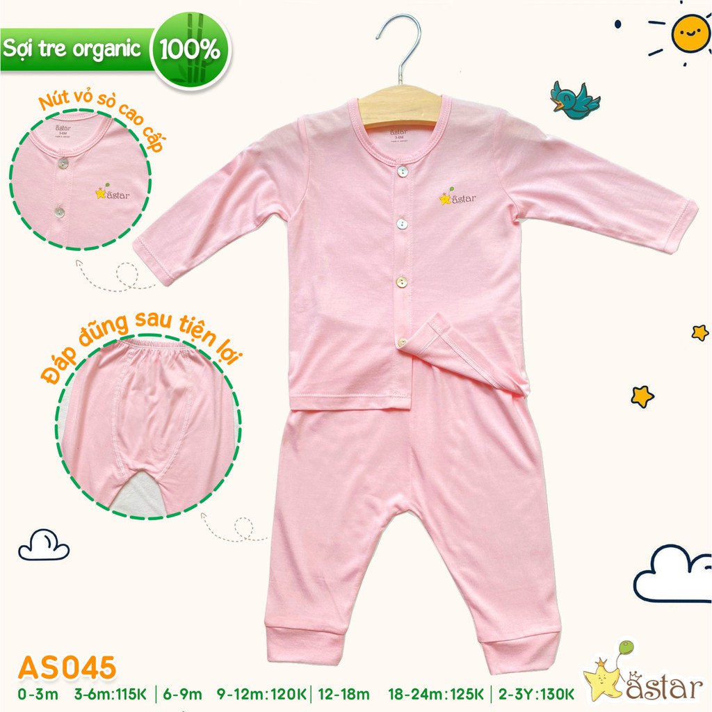 [Mã SKAMCLU8 giảm 10% cho đơn từ 100K] Bộ Dài Thẳng Sợi Tre 100% Organic Sale 20-25% - SIZE 0-18M -Astar