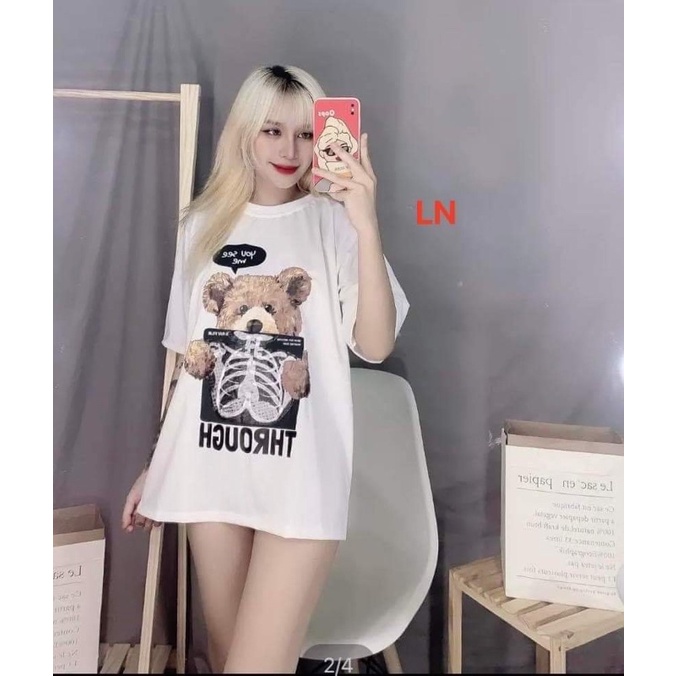 Áo phông gấu 3D hai kiểu LN11