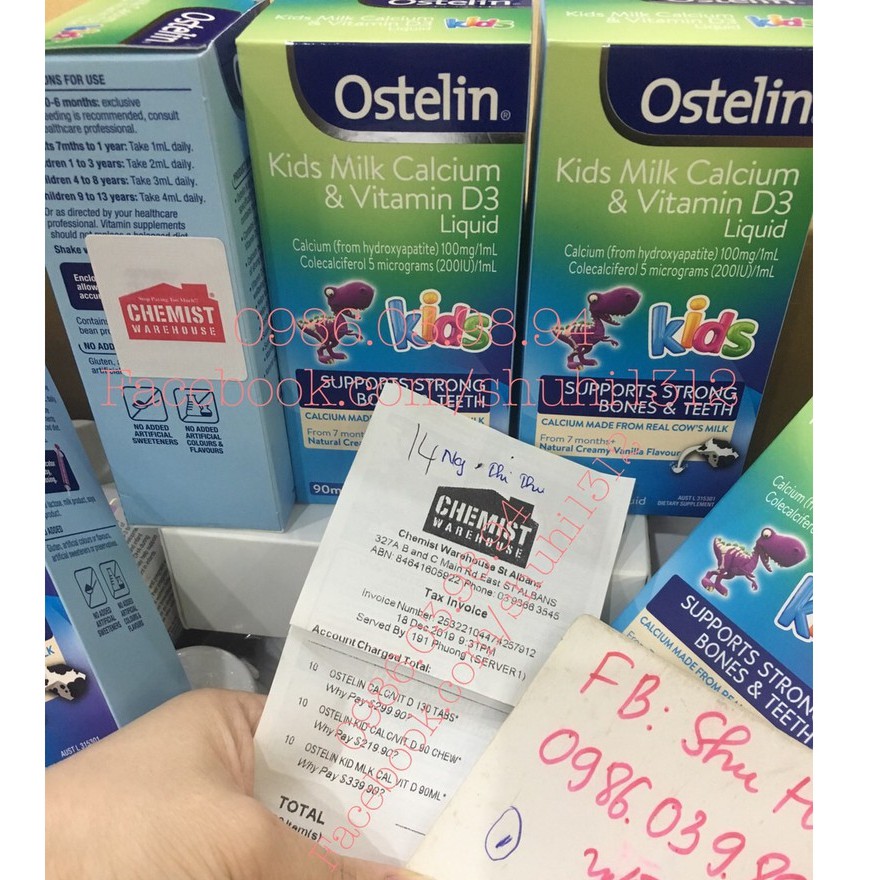 Canxi và vitamin d3 ostelin dạng nước 90ml cho bé từ 7 tháng đến 12 tuổi, ostelin kids milk calcium, vitamin d3 liquid